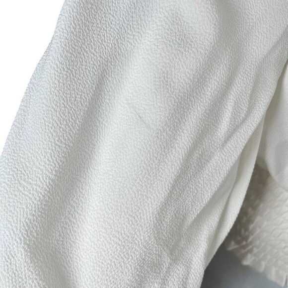 Michael Michael Kors Women Size XS 2 White Button Down V Neck Ruffle Blouse Top - Picture 4 of 11